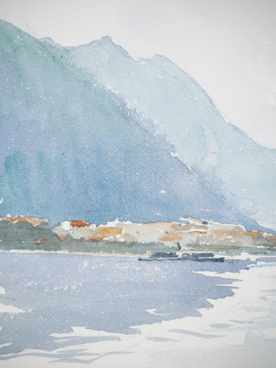 René LEVERD : Lac alpin , Aquarelle originale (photo de détail 4) - Crédit photo : Galerie Art.Paris