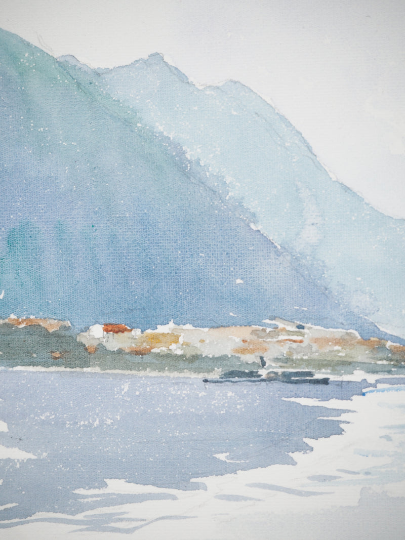 René LEVERD : Lac alpin , Aquarelle originale (photo de détail 4) - Crédit photo : Galerie Art.Paris