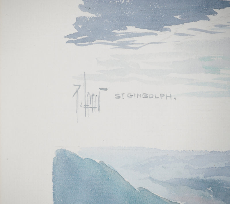 René LEVERD : Lac alpin , Aquarelle originale (photo de détail 6) - Crédit photo : Galerie Art.Paris
