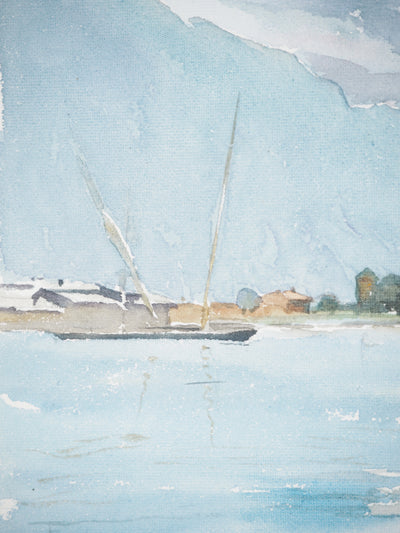 René LEVERD : Lac alpin , Aquarelle originale (photo de détail 7) - Crédit photo : Galerie Art.Paris