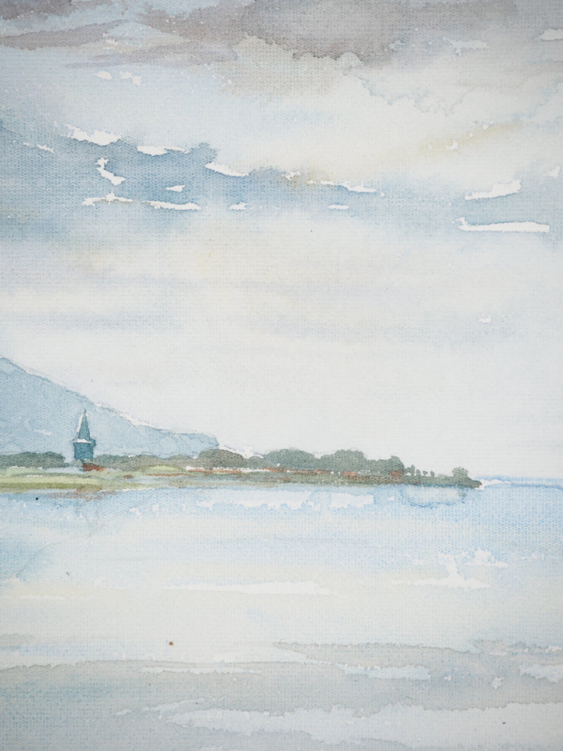 René LEVERD : Lac alpin , Aquarelle originale (photo de détail 8) - Crédit photo : Galerie Art.Paris