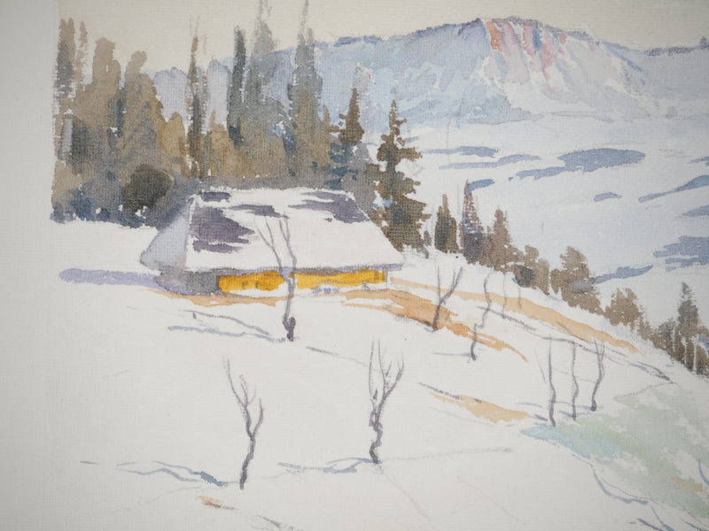 René LEVERD : Suisse, Chalet à Langnau, Aquarelle originale signée