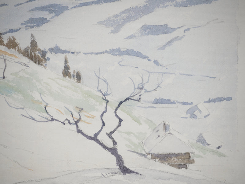 René LEVERD : Suisse, Chalet à Langnau, Aquarelle originale signée