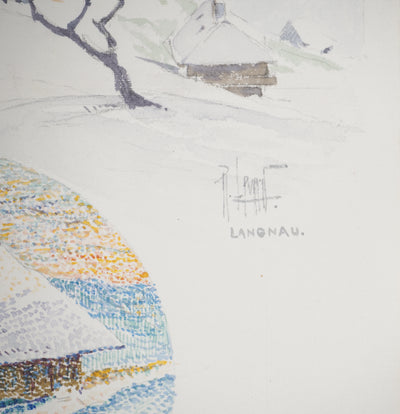 René LEVERD : Suisse, Chalet à Langnau, Aquarelle originale signée