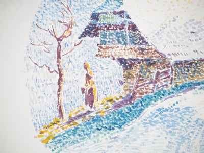 René LEVERD : Suisse, Chalet à Langnau, Aquarelle originale signée