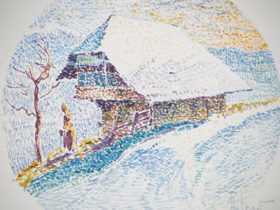 René LEVERD : Suisse, Chalet à Langnau, Aquarelle originale signée
