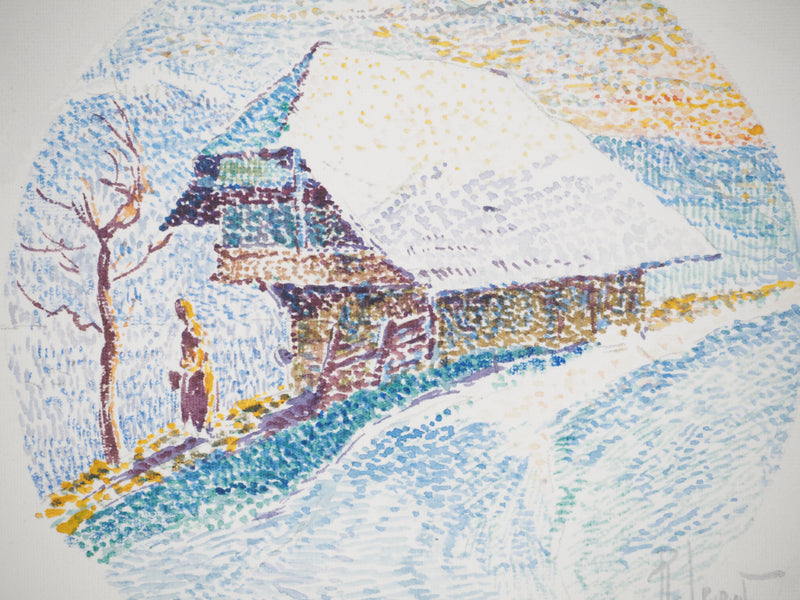 René LEVERD : Suisse, Chalet à Langnau, Aquarelle originale signée