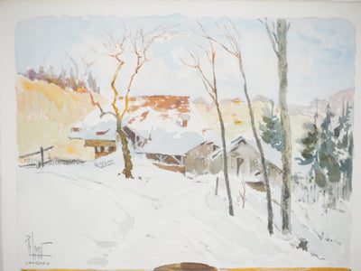René LEVERD : Petit matin au chalet, Aquarelle originale (photo de détail 3) - Crédit photo : Galerie Art.Paris