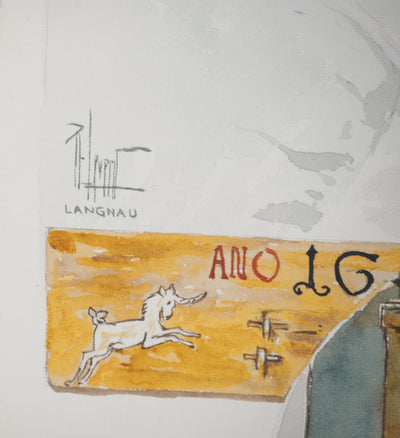 René LEVERD : Petit matin au chalet, Aquarelle originale (photo de détail 7) - Crédit photo : Galerie Art.Paris