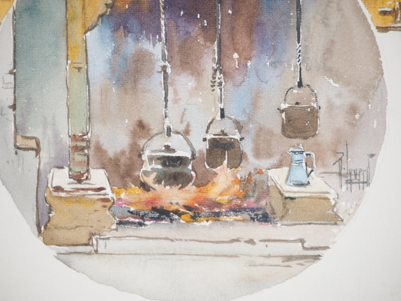 René LEVERD : Petit matin au chalet, Aquarelle originale (photo de détail 8) - Crédit photo : Galerie Art.Paris