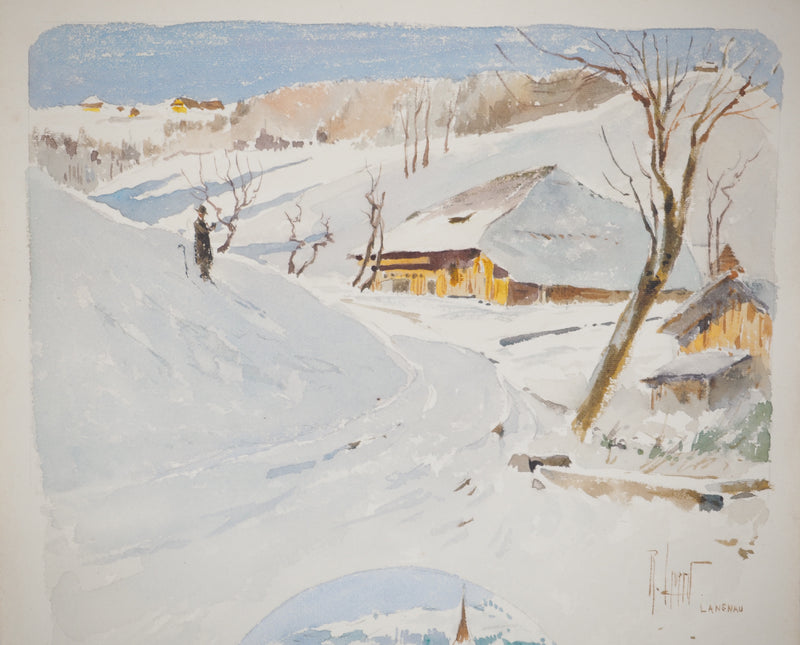 René LEVERD : La calèche, Aquarelle originale (photo de détail 2) - Crédit photo : Galerie Art.Paris