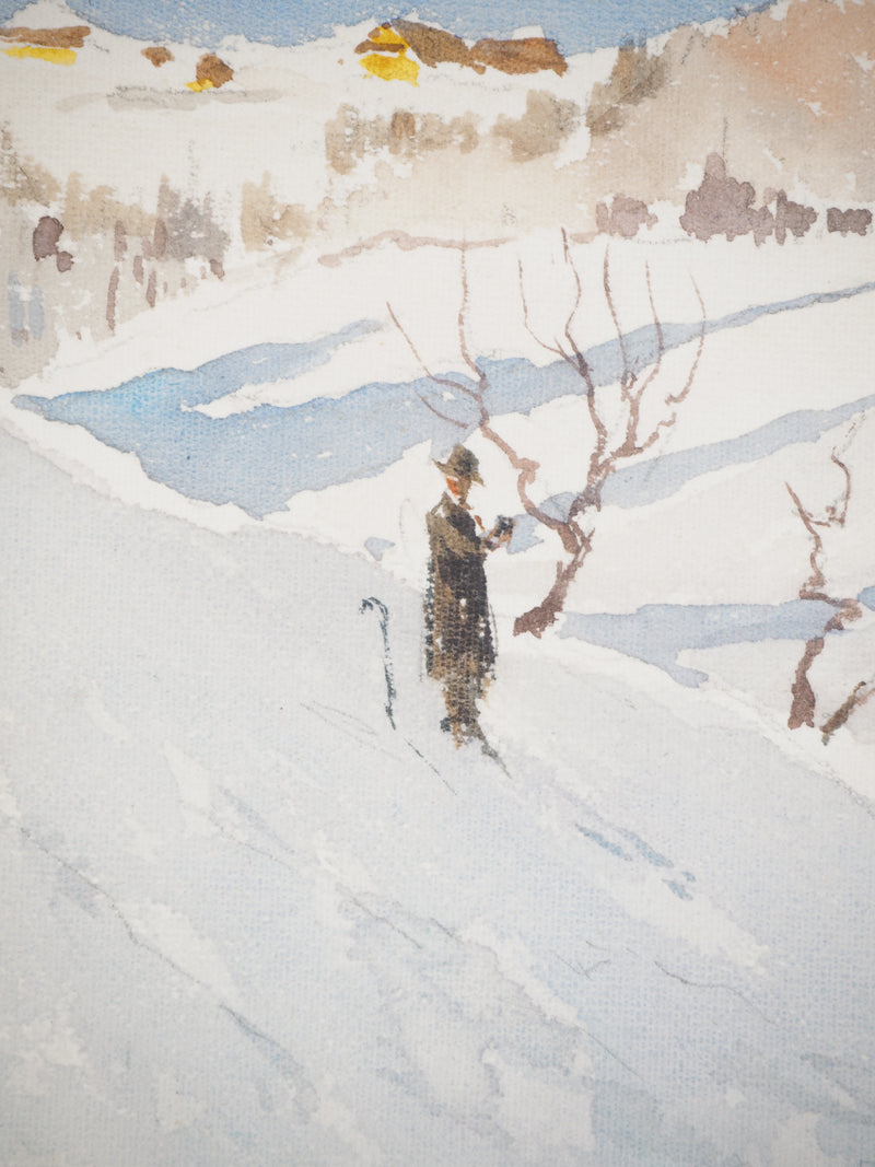 René LEVERD : La calèche, Aquarelle originale (photo de détail 4) - Crédit photo : Galerie Art.Paris