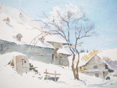 René LEVERD : La bergerie, Aquarelle originale (photo de détail 4) - Crédit photo : Galerie Art.Paris