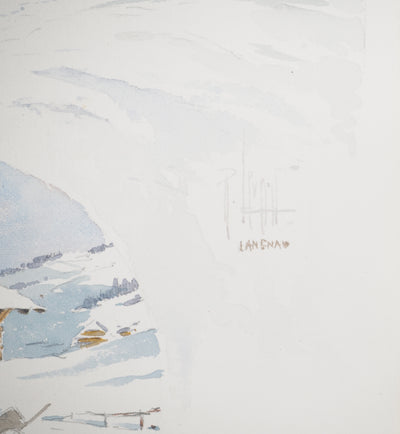 René LEVERD : La bergerie, Aquarelle originale (photo de détail 6) - Crédit photo : Galerie Art.Paris
