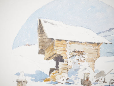 René LEVERD : La bergerie, Aquarelle originale (photo de détail 7) - Crédit photo : Galerie Art.Paris