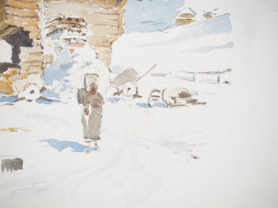 René LEVERD : La bergerie, Aquarelle originale (photo de détail 8) - Crédit photo : Galerie Art.Paris
