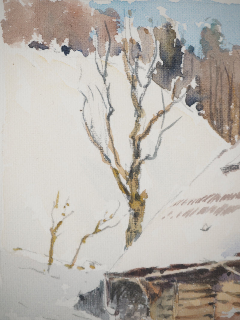 René LEVERD : La crémerie, Aquarelle originale (photo de détail 4) - Crédit photo : Galerie Art.Paris