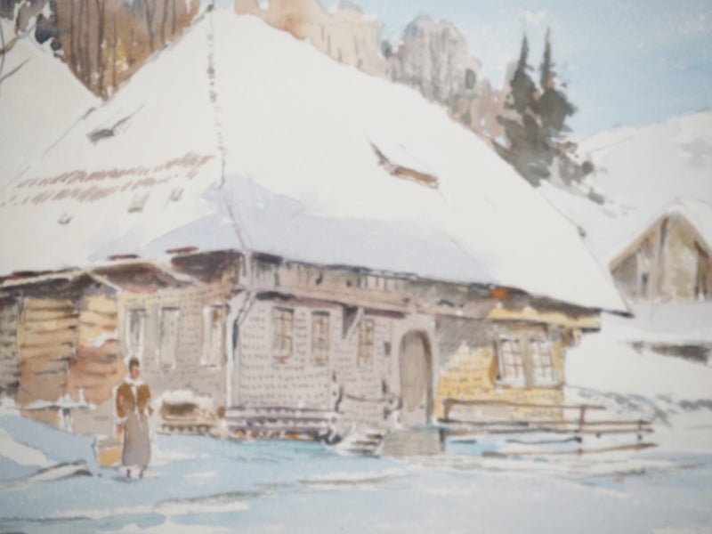 René LEVERD : La crémerie, Aquarelle originale (photo de détail 5) - Crédit photo : Galerie Art.Paris