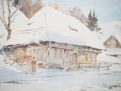 René LEVERD : La crémerie, Aquarelle originale (photo de détail 6) - Crédit photo : Galerie Art.Paris