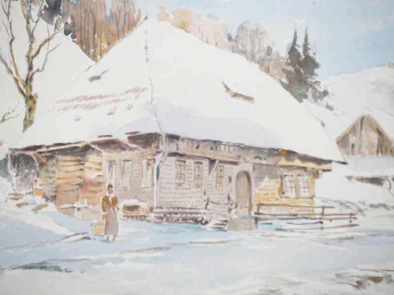 René LEVERD : La crémerie, Aquarelle originale (photo de détail 6) - Crédit photo : Galerie Art.Paris