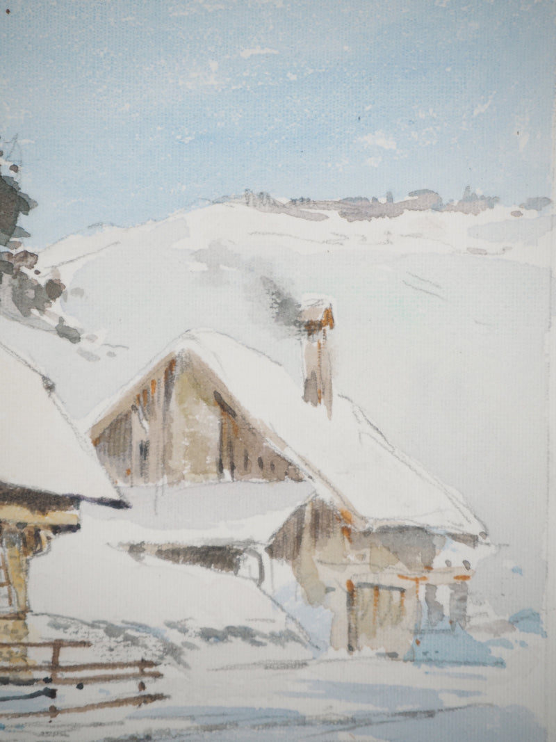 René LEVERD : La crémerie, Aquarelle originale (photo de détail 7) - Crédit photo : Galerie Art.Paris