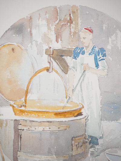 René LEVERD : La crémerie, Aquarelle originale (photo de détail 8) - Crédit photo : Galerie Art.Paris