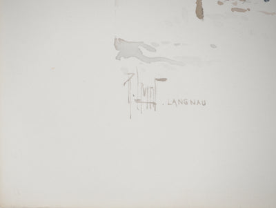René LEVERD : Maisonnette au coeur de la vallée, Aquarelle originale (photo de détail 6) - Crédit photo : Galerie Art.Paris