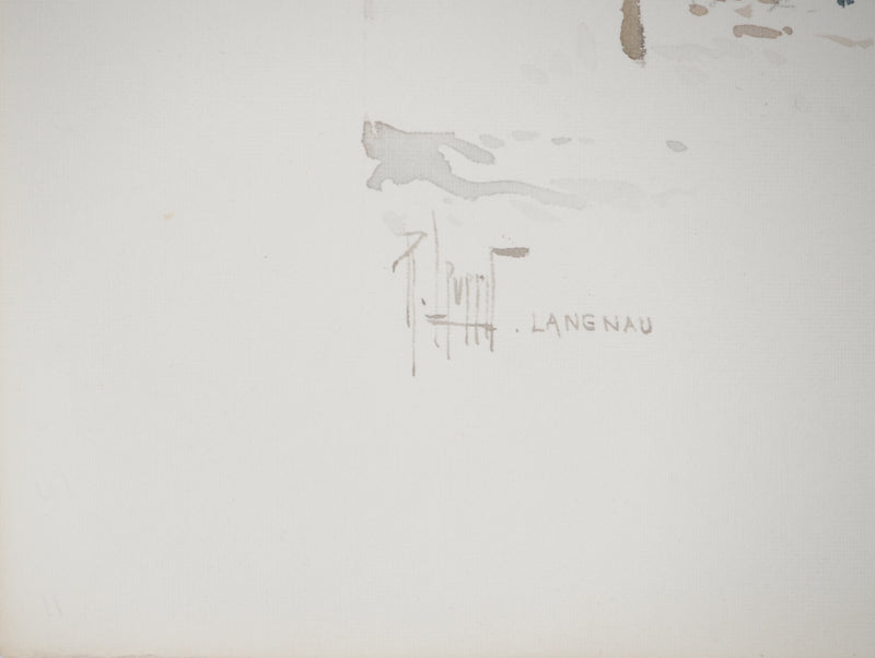 René LEVERD : Maisonnette au coeur de la vallée, Aquarelle originale (photo de détail 6) - Crédit photo : Galerie Art.Paris