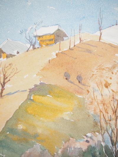 René LEVERD : Au coeur des vallées, Aquarelle originale (photo de détail 3) - Crédit photo : Galerie Art.Paris