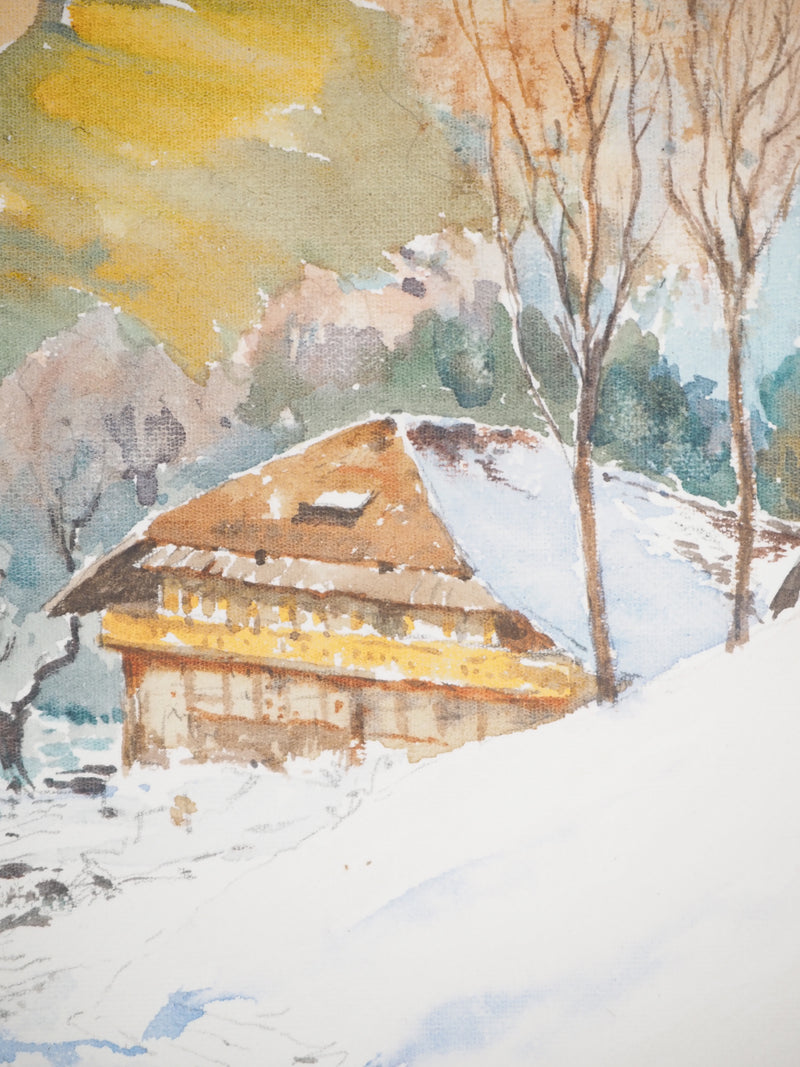 René LEVERD : Au coeur des vallées, Aquarelle originale (photo de détail 4) - Crédit photo : Galerie Art.Paris