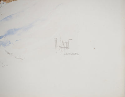 René LEVERD : Au coeur des vallées, Aquarelle originale (photo de détail 5) - Crédit photo : Galerie Art.Paris