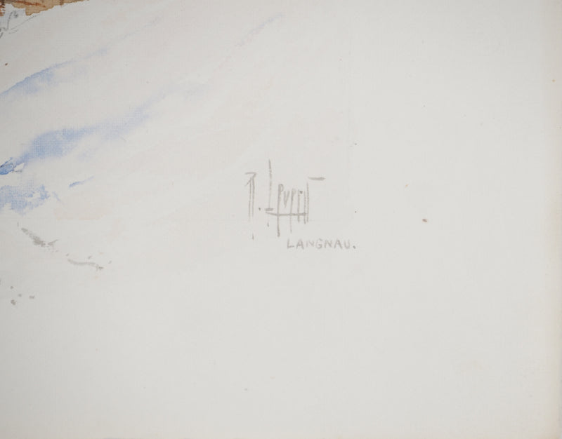 René LEVERD : Au coeur des vallées, Aquarelle originale (photo de détail 5) - Crédit photo : Galerie Art.Paris