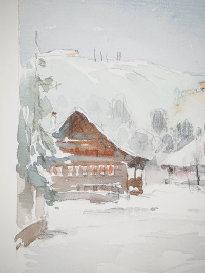René LEVERD : L'hôtel du Cerf, Aquarelle originale (photo de détail 4) - Crédit photo : Galerie Art.Paris
