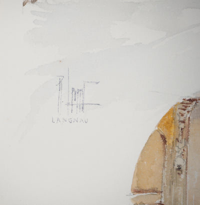 René LEVERD : L'hôtel du Cerf, Aquarelle originale (photo de détail 7) - Crédit photo : Galerie Art.Paris