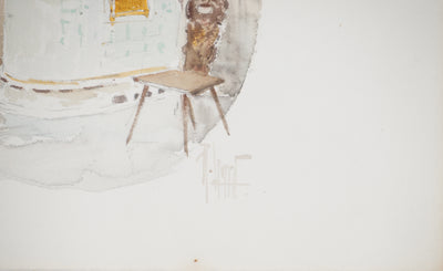 René LEVERD : L'hôtel du Cerf, Aquarelle originale (photo de détail 8) - Crédit photo : Galerie Art.Paris