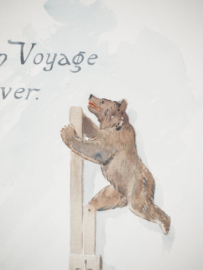 René LEVERD : Suisse, Un voyage en hiver, Aquarelle originale signée
