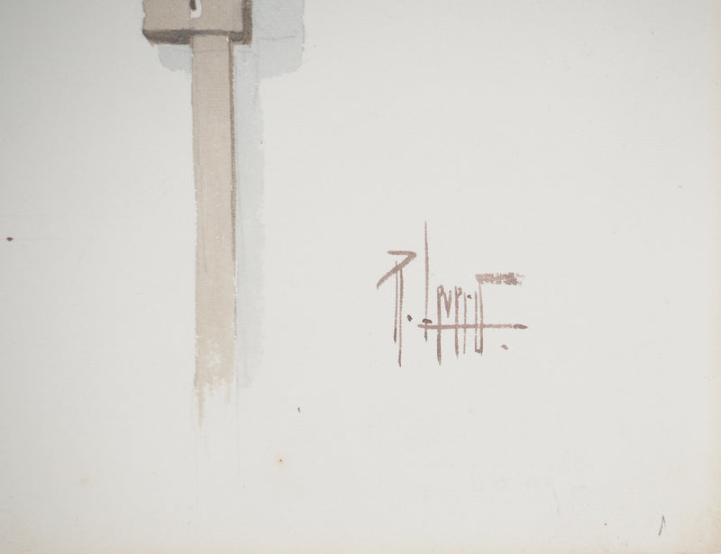 René LEVERD : Suisse, Un voyage en hiver, Aquarelle originale signée