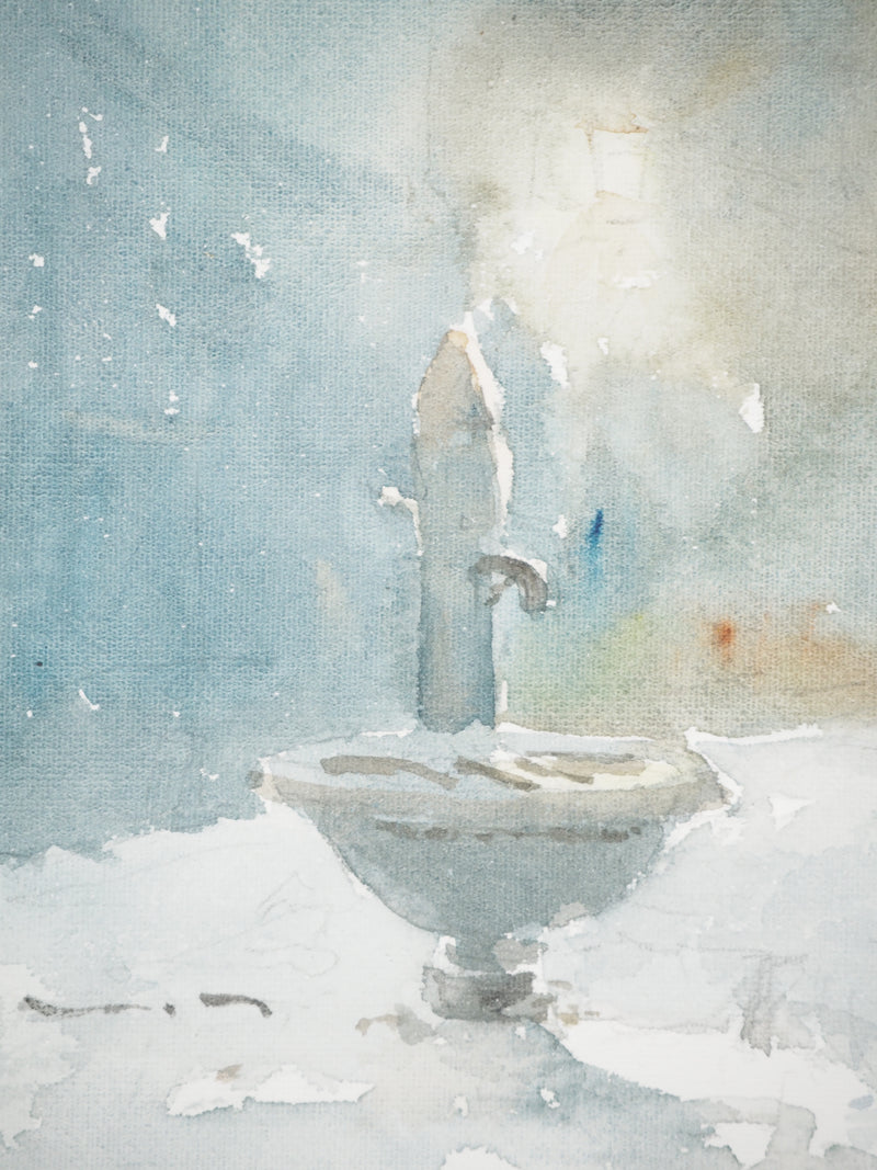 René LEVERD : Suisse, Soir de jeux à Brienz, Aquarelle originale signée