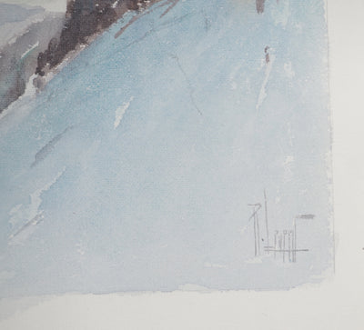René LEVERD : Suisse, Crépuscule et aurore, Aquarelle originale signée