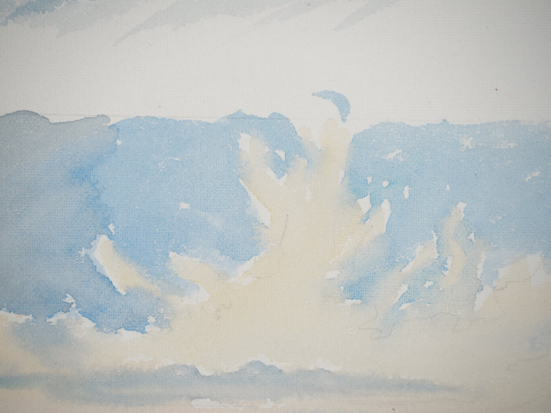 René LEVERD : Suisse, Crépuscule et aurore, Aquarelle originale signée