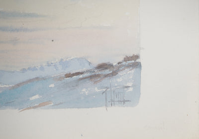 René LEVERD : Suisse, Crépuscule et aurore, Aquarelle originale signée