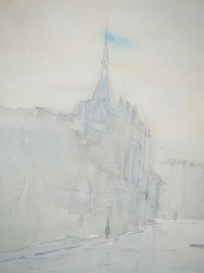 René LEVERD : Suisse, Kornhausplatz à Berne, Aquarelle originale signée