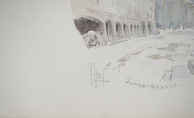 René LEVERD : Suisse, Kornhausplatz à Berne, Aquarelle originale signée