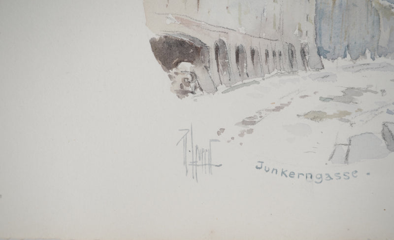 René LEVERD : Suisse, Kornhausplatz à Berne, Aquarelle originale signée