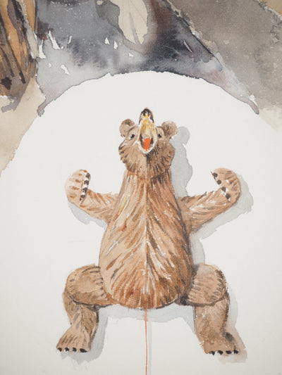 René LEVERD : Sommeil sur les rails, Aquarelle originale signée