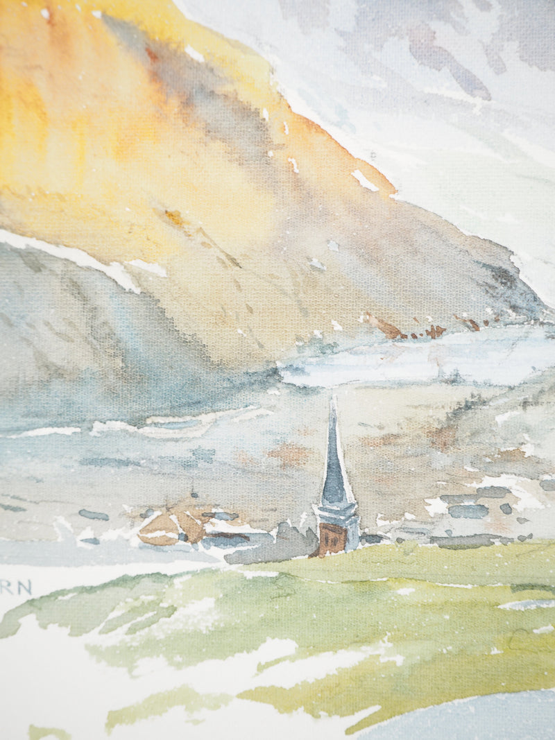 René LEVERD : Suisse, Direction Lungern, Aquarelle originale signée