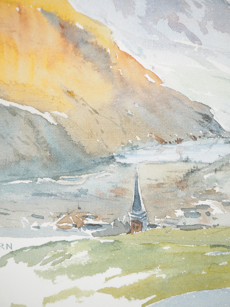 René LEVERD : Suisse, Direction Lungern, Aquarelle originale signée