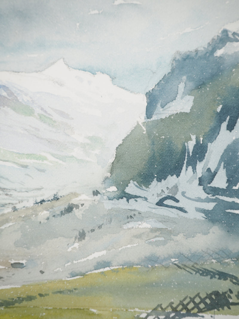 René LEVERD : Suisse, Direction Lungern, Aquarelle originale signée
