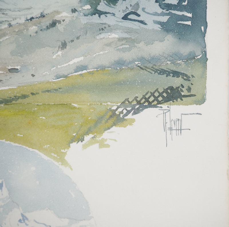 René LEVERD : Suisse, Direction Lungern, Aquarelle originale signée