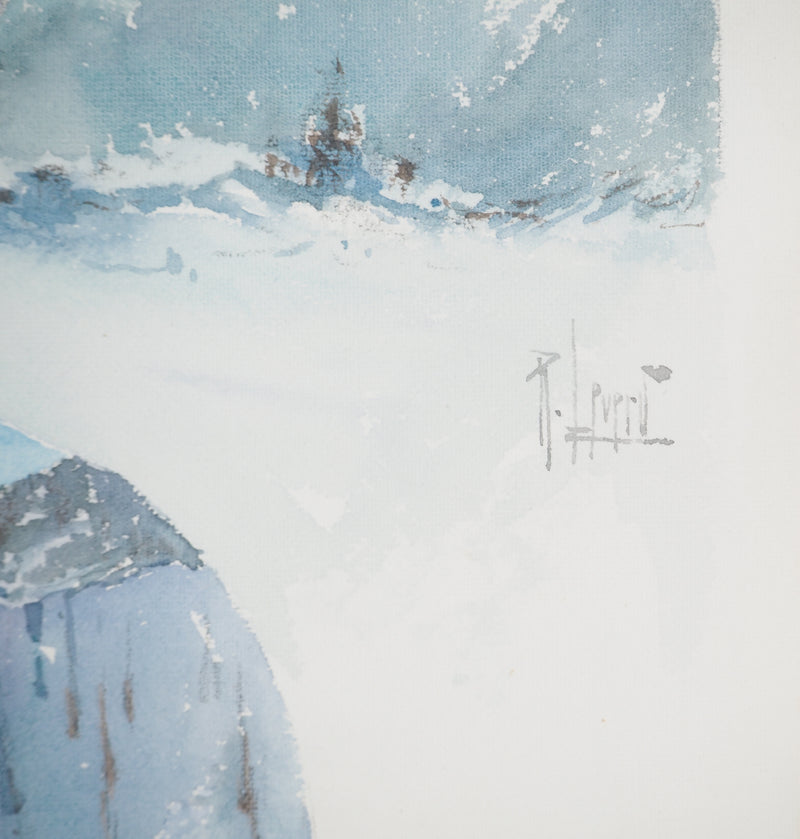 René LEVERD : Suisse, Harmonie des hauteurs, Aquarelle originale signée